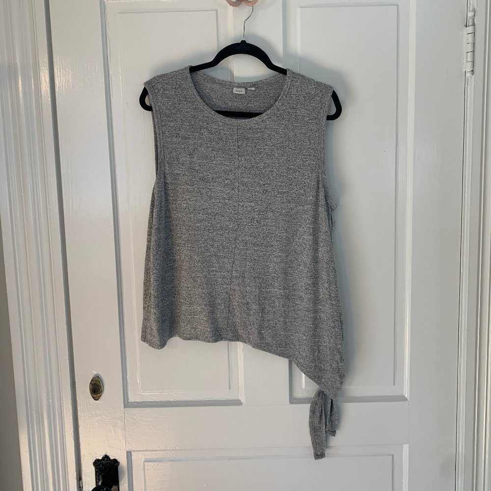 GAP | Women's Softspun Grey Jersey Side Tie Tank | Size L